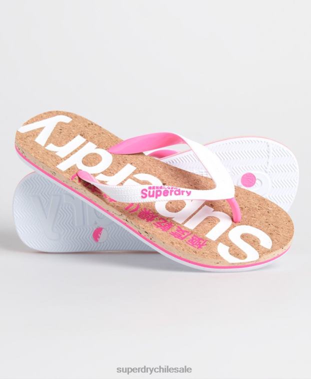 mujer Superdry blanco chanclas de corcho 2R68Z4403
