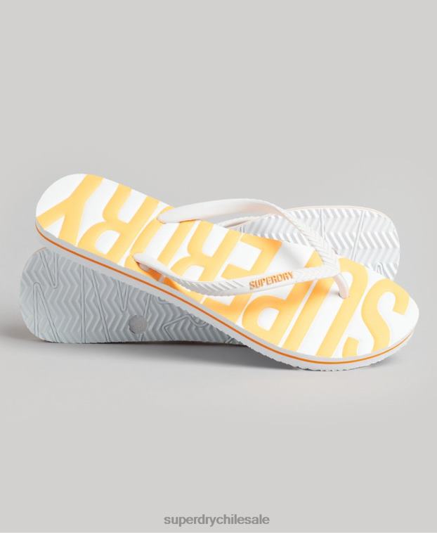 mujer Superdry blanco chanclas veganas vintage 2R68Z4387