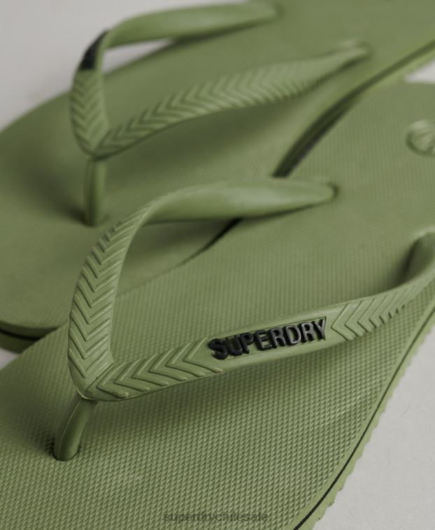 mujer Superdry caqui chanclas clásicas antiguas 2R68Z4391