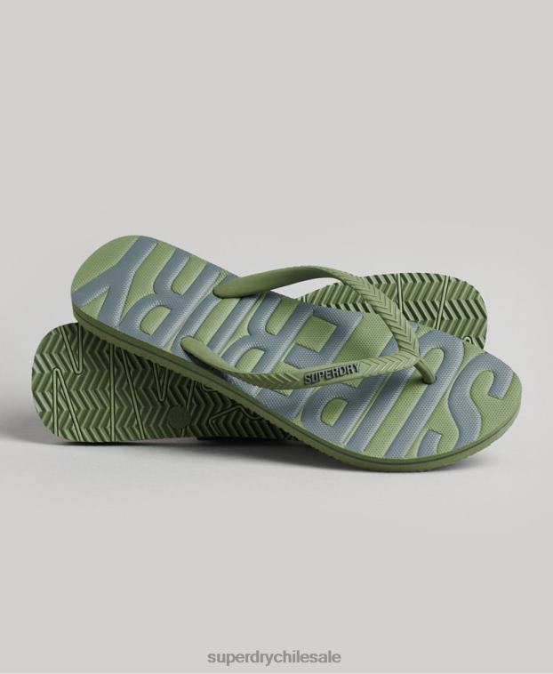 mujer Superdry caqui chanclas veganas vintage 2R68Z4377