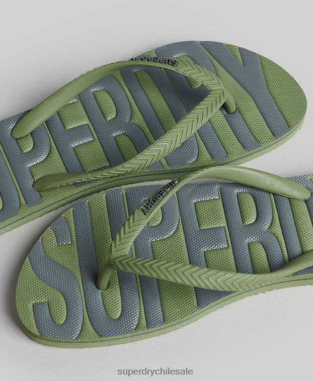 mujer Superdry caqui chanclas veganas vintage 2R68Z4377