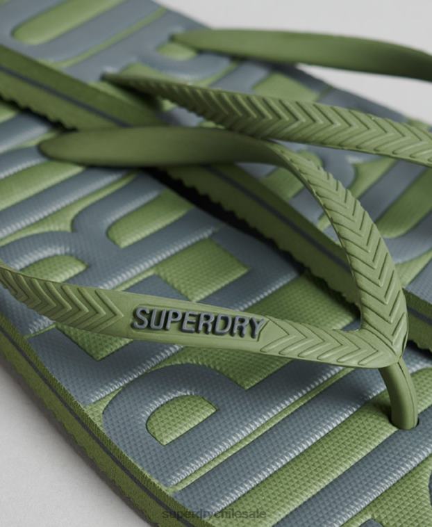 mujer Superdry caqui chanclas veganas vintage 2R68Z4377
