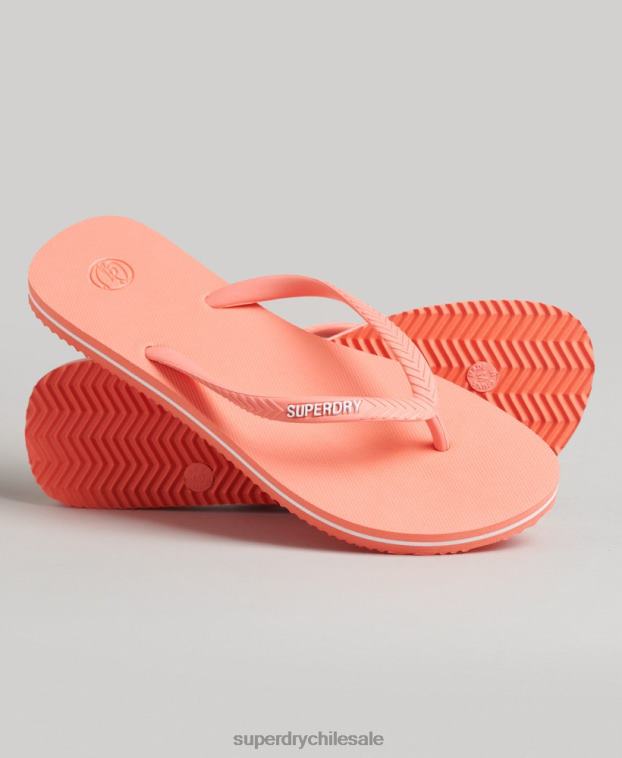 mujer Superdry coral chanclas clásicas antiguas 2R68Z4397