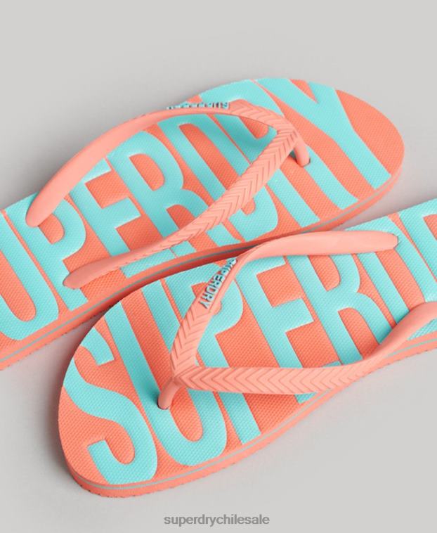 mujer Superdry coral chanclas veganas vintage 2R68Z4402