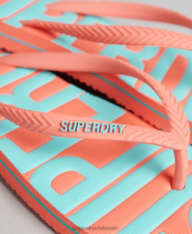 mujer Superdry coral chanclas veganas vintage 2R68Z4402