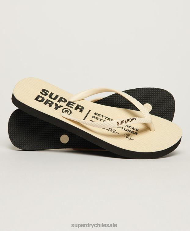 mujer Superdry crema chanclas veganas 2R68Z4351
