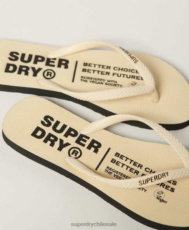 mujer Superdry crema chanclas veganas 2R68Z4351
