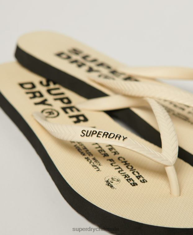 mujer Superdry crema chanclas veganas 2R68Z4351