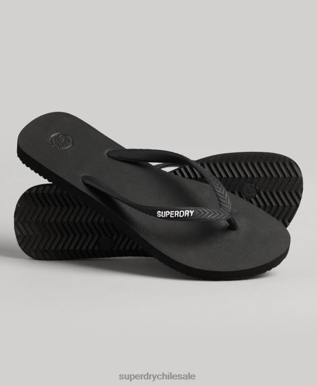 mujer Superdry negro chanclas clásicas antiguas 2R68Z4419