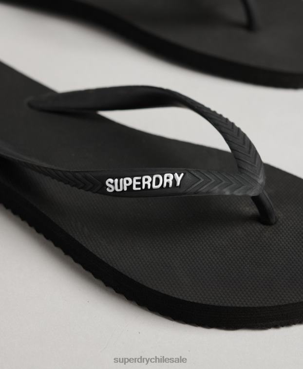 mujer Superdry negro chanclas clásicas antiguas 2R68Z4419