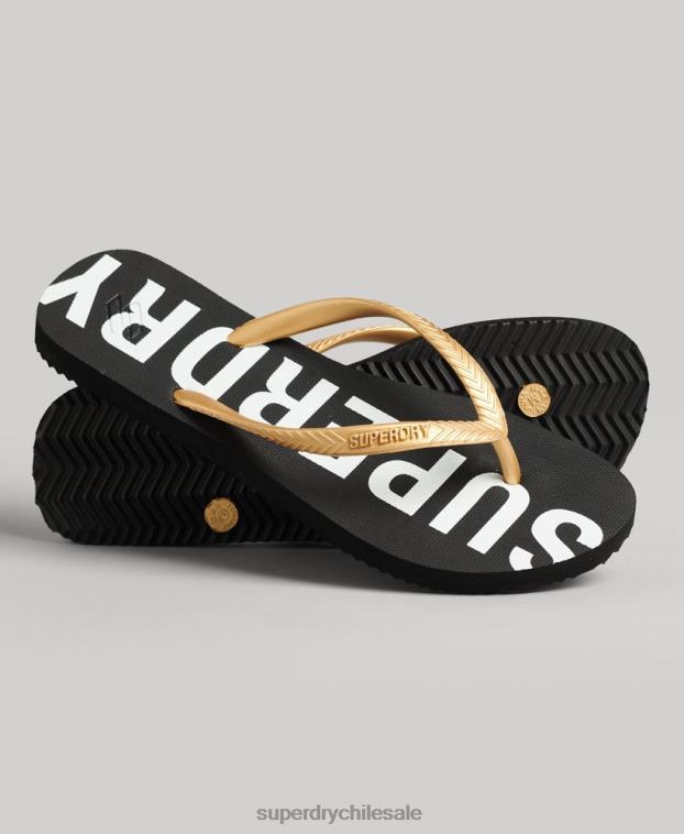 mujer Superdry negro chanclas code essential 2R68Z4388
