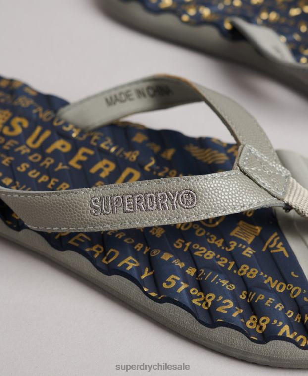 mujer Superdry negro chanclas de natación premium 2R68Z6726