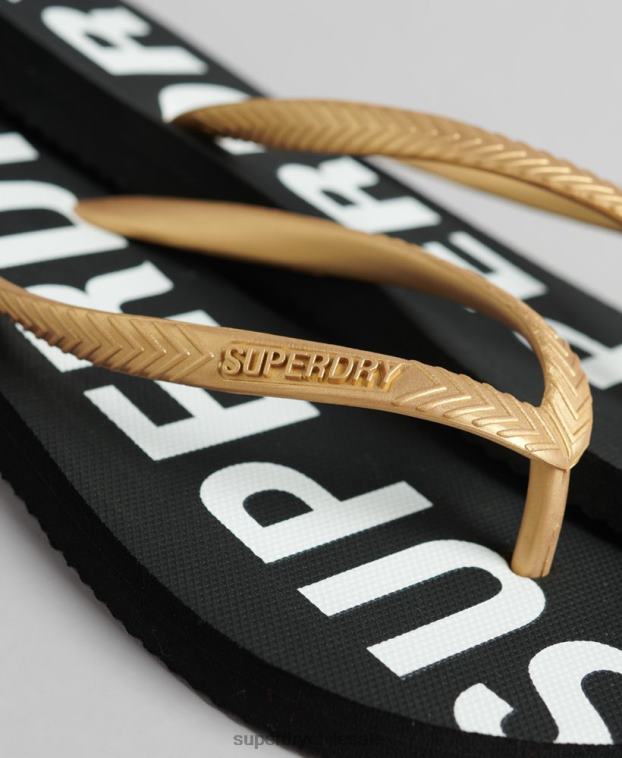 mujer Superdry negro chanclas deportivas code core 2R68Z4353