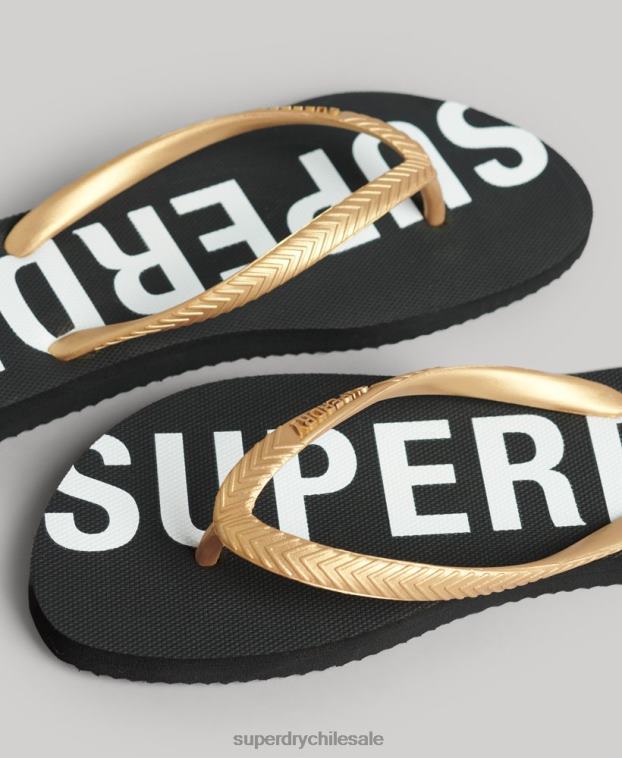 mujer Superdry negro chanclas deportivas code core 2R68Z4353