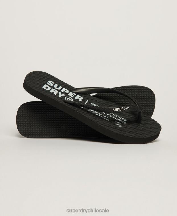 mujer Superdry negro chanclas veganas 2R68Z2159