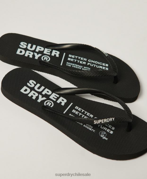 mujer Superdry negro chanclas veganas 2R68Z2159