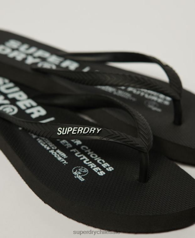 mujer Superdry negro chanclas veganas 2R68Z2159