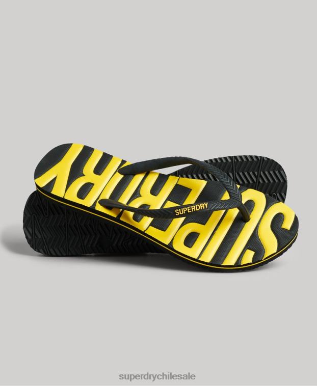 mujer Superdry negro chanclas veganas vintage 2R68Z4374