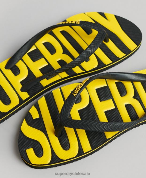 mujer Superdry negro chanclas veganas vintage 2R68Z4374