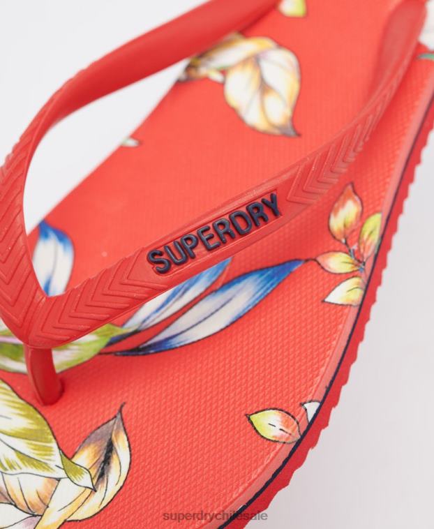 mujer Superdry rojo chanclas vintage clásicas 2R68Z4400