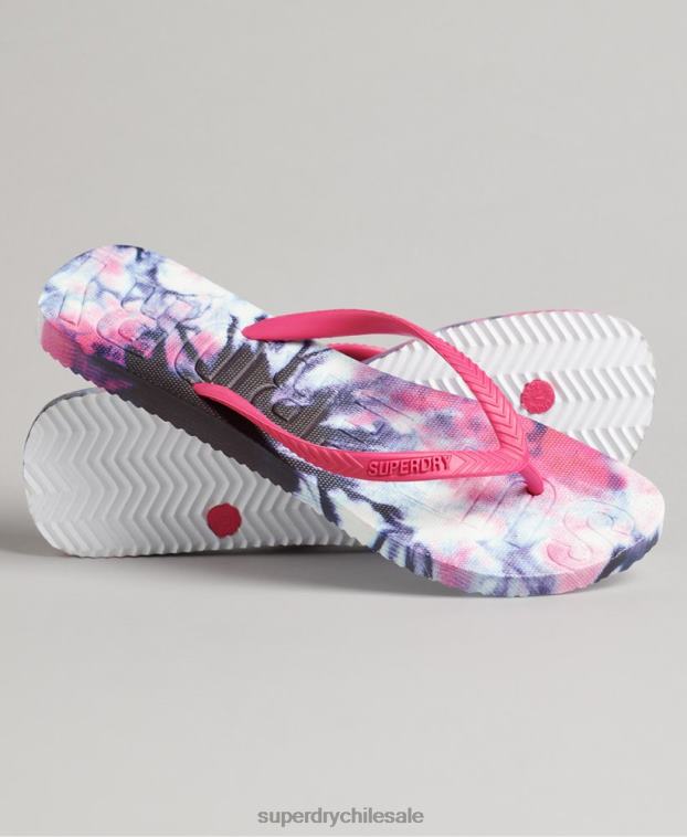 mujer Superdry rosa chanclas con diseño tie dye 2R68Z6681
