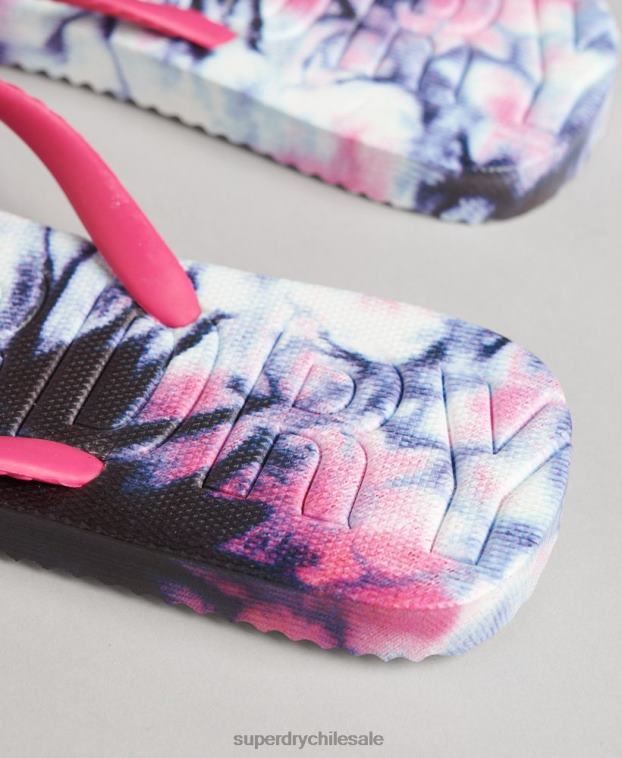 mujer Superdry rosa chanclas con diseño tie dye 2R68Z6681
