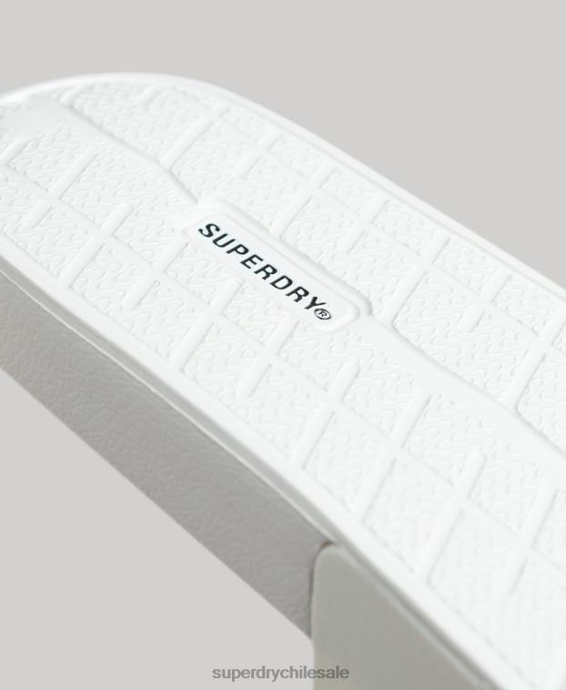 mujer Superdry blanco chanclas de piscina con logo de código 2R68Z4369