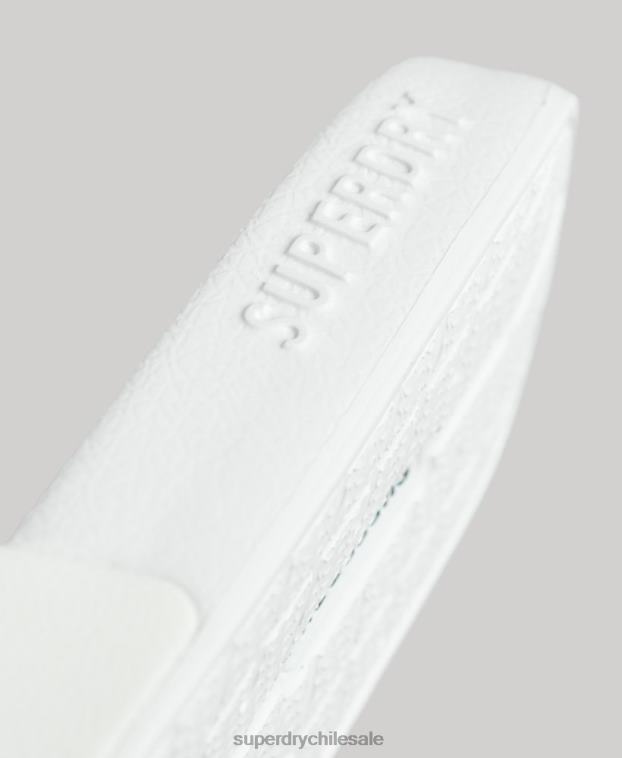 mujer Superdry blanco chanclas de piscina con logo de código 2R68Z4369