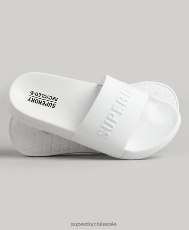 mujer Superdry blanco chanclas de piscina con logo de código 2R68Z4379