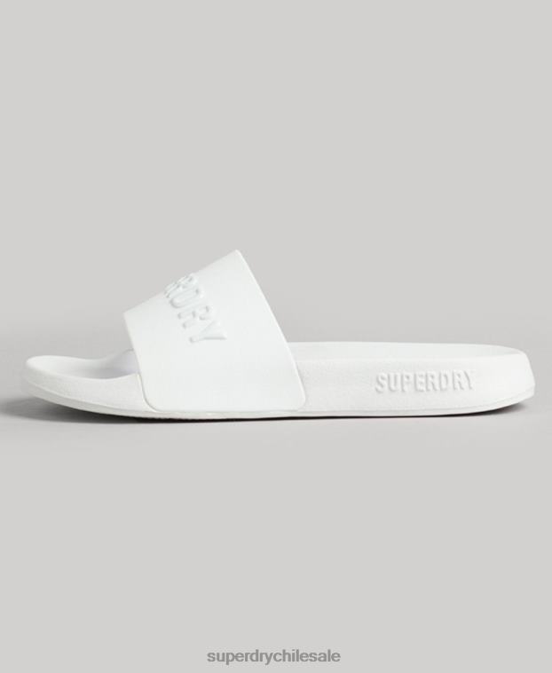 mujer Superdry blanco chanclas de piscina con logo de código 2R68Z4379