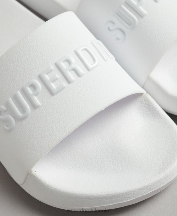 mujer Superdry blanco chanclas de piscina con logo de código 2R68Z4379