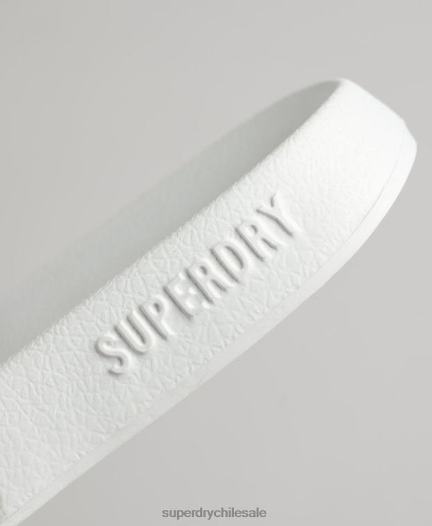 mujer Superdry blanco chanclas de piscina con logo de código 2R68Z4379