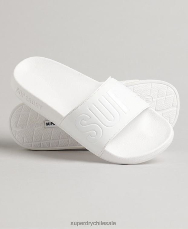 mujer Superdry blanco deslizadores de piscina central 2R68Z4354