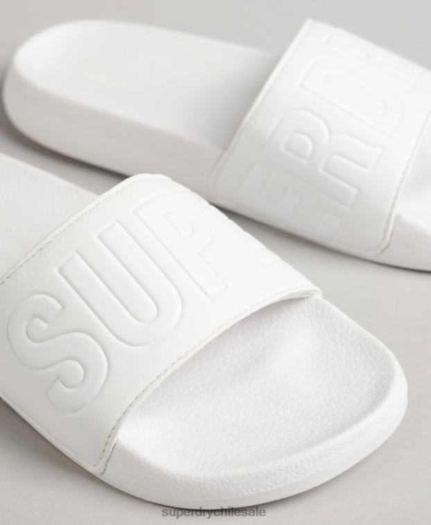 mujer Superdry blanco deslizadores de piscina central 2R68Z4354