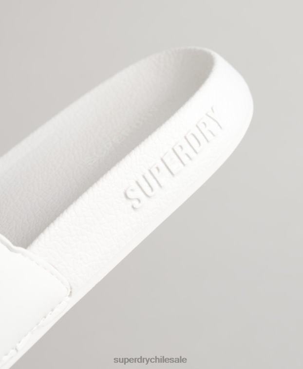 mujer Superdry blanco deslizadores de piscina central 2R68Z4354