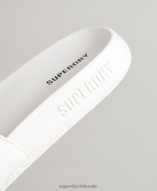 mujer Superdry blanco deslizadores de piscina central 2R68Z4383