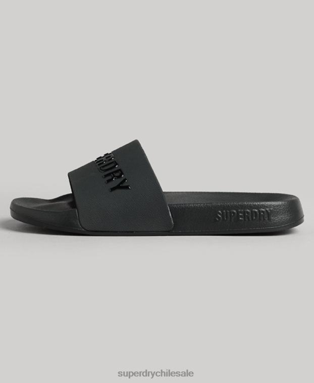 mujer Superdry negro chanclas de piscina con logo de código 2R68Z4372