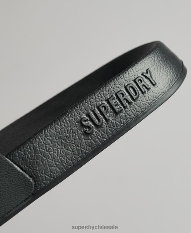 mujer Superdry negro chanclas de piscina con logo de código 2R68Z4372