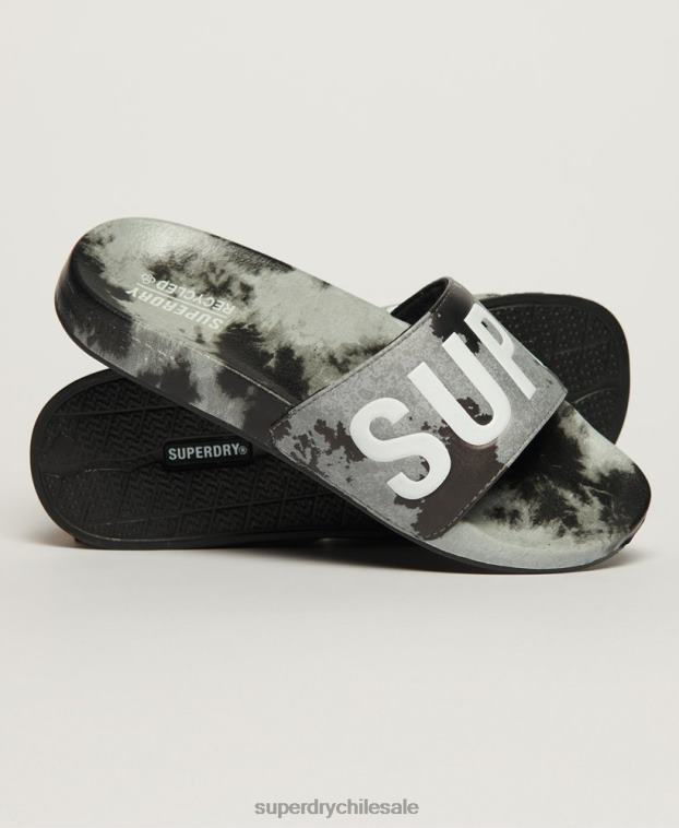 mujer Superdry negro chanclas veganas tie dye 2R68Z2003