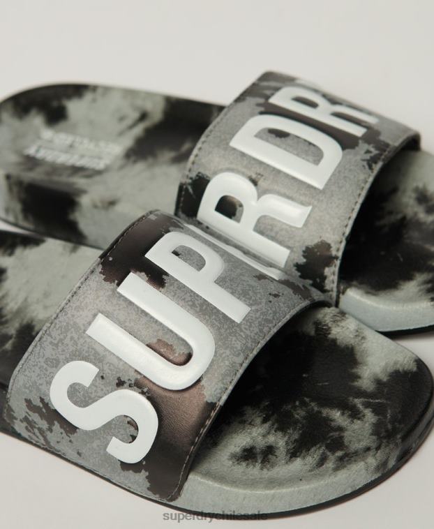 mujer Superdry negro chanclas veganas tie dye 2R68Z2003