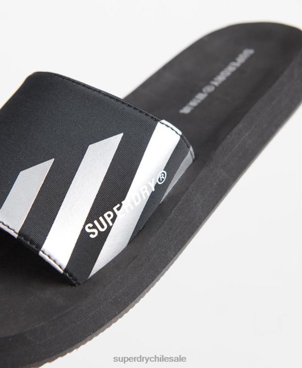 mujer Superdry negro deslizadores de deporte de natación 2R68Z4207