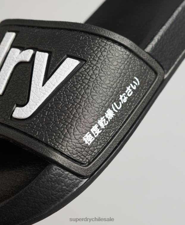 mujer Superdry negro deslizadores de piscina de eva 2R68Z4422