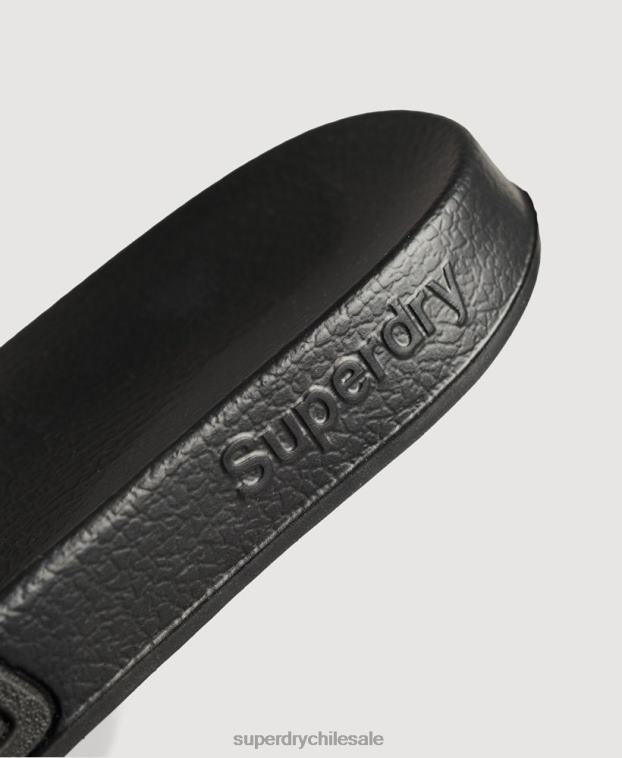 mujer Superdry negro deslizadores de piscina de eva 2R68Z4422