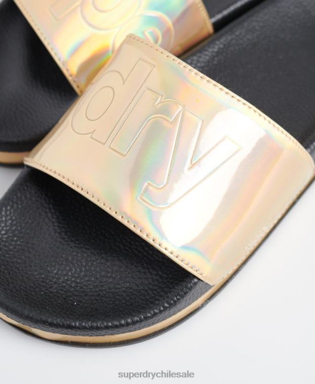 mujer Superdry negro deslizadores de plataforma plana de arizona 2R68Z4415