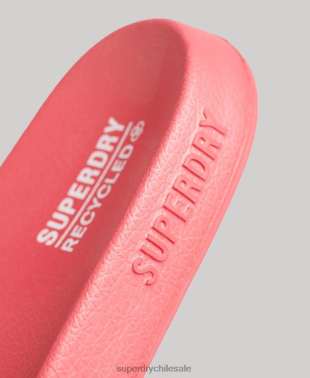 mujer Superdry rosa chanclas de piscina con logo de código 2R68Z4352