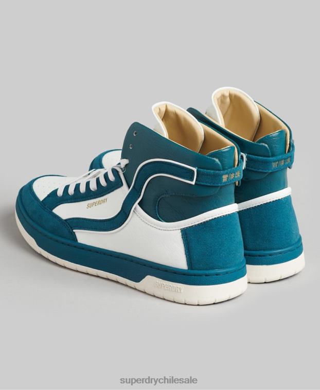 mujer Superdry azul tenis altos vintage vegan basket 2R68Z6731