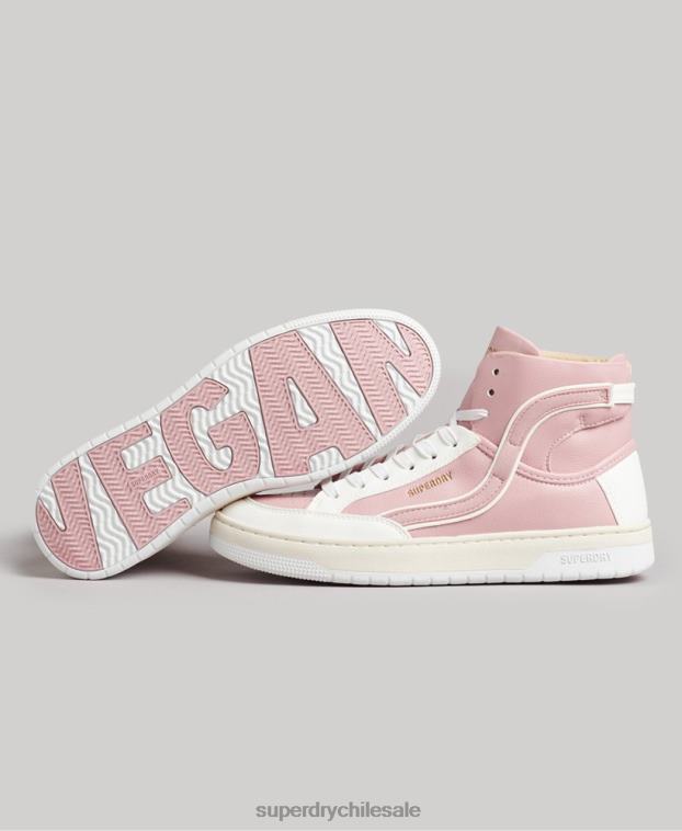 mujer Superdry rosa tenis altos vintage vegan basket 2R68Z6673