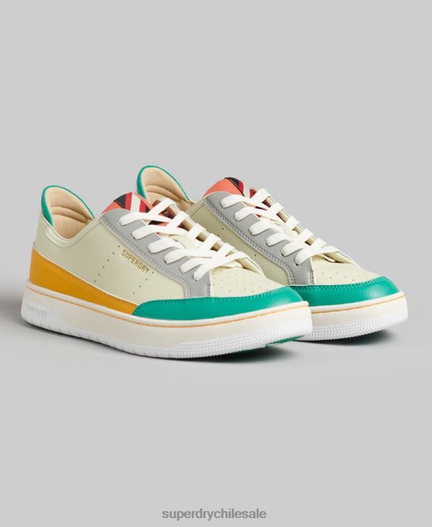 mujer Superdry amarillo tenis bajos vintage vegan basket 2R68Z4356