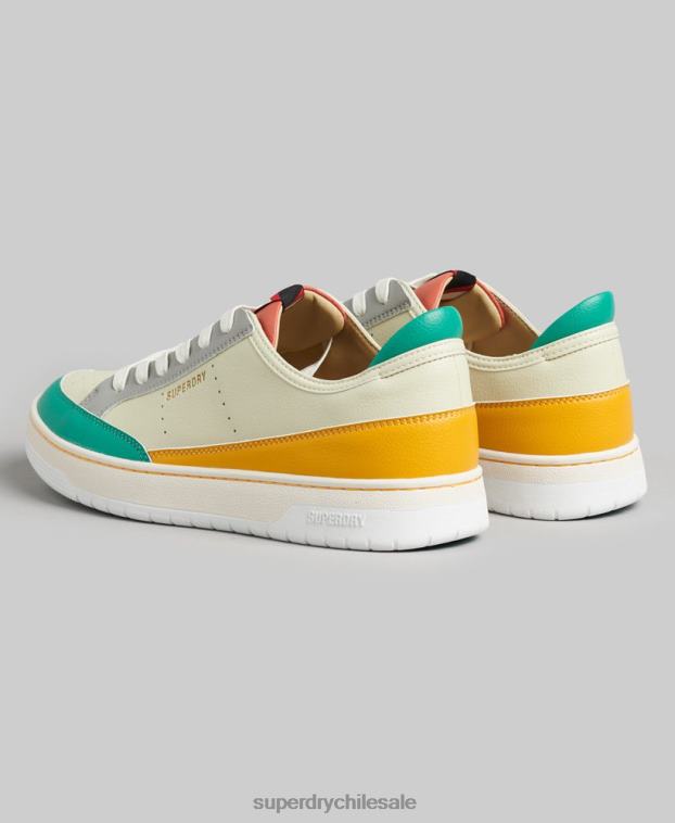 mujer Superdry amarillo tenis bajos vintage vegan basket 2R68Z4356