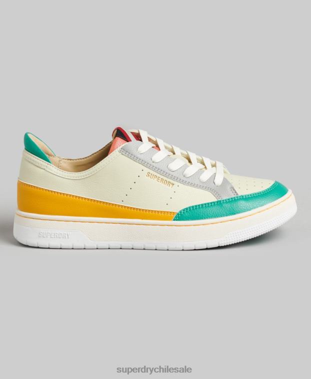mujer Superdry amarillo tenis bajos vintage vegan basket 2R68Z4356
